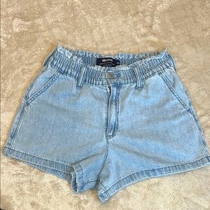 Hollister Blue‎ Jean Shorts Relaxed Fit Elastic Waist